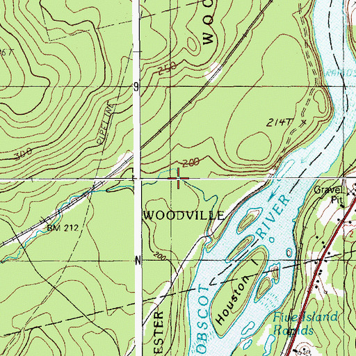 Topographic Map of Meadow Brook, ME