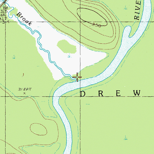 Topographic Map of Meadow Brook, ME