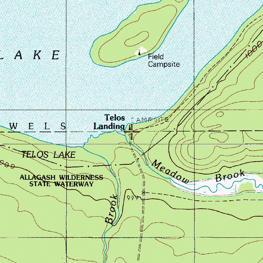 Topographic Map of Meadow Brook, ME