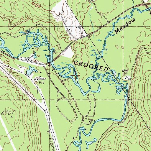 Topographic Map of Meadow Brook, ME