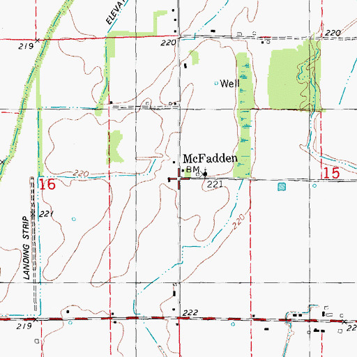 Topographic Map of McFadden, AR