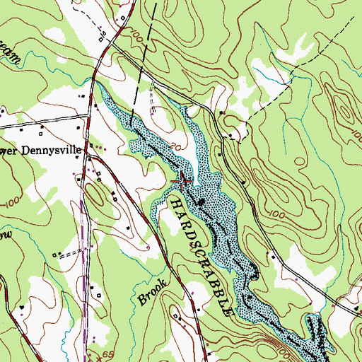 Topographic Map of Meadow Brook, ME