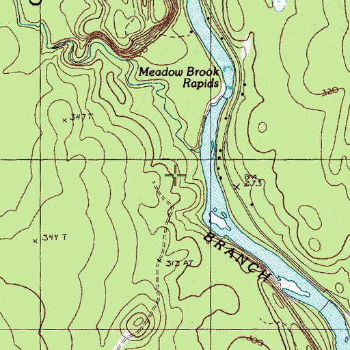 Topographic Map of Meadow Brook, ME