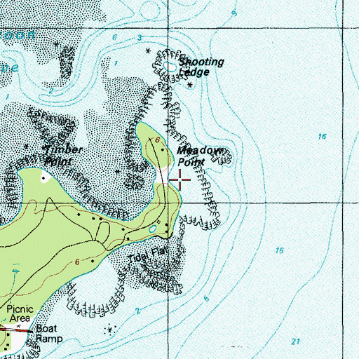 Topographic Map of Meadow Point, ME