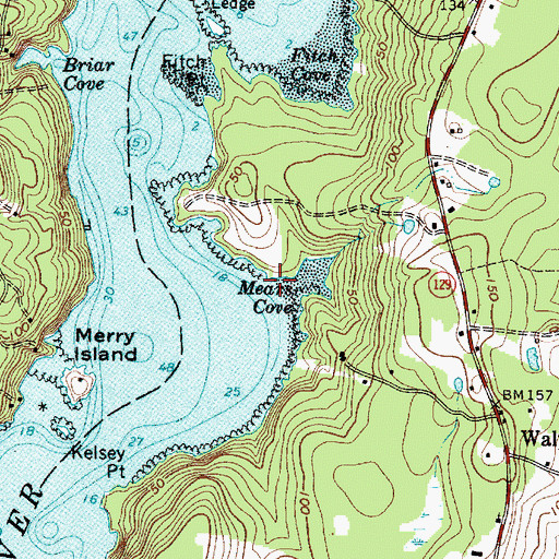Topographic Map of Mears Cove, ME