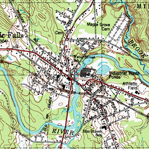 Topographic Map of Mechanic Falls, ME