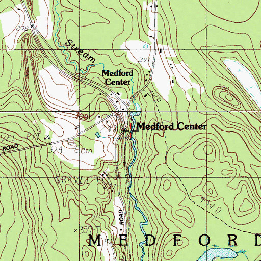 Topographic Map of Medford Center, ME