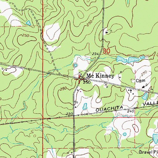 Topographic Map of McKinney, AR