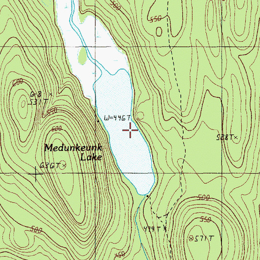 Topographic Map of Medunkeunk Lake, ME