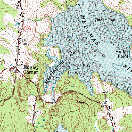 Topographic Map of Meetinghouse Cove, ME