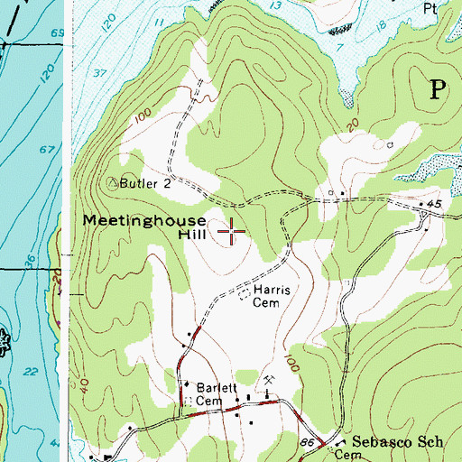 Topographic Map of Meetinghouse Hill, ME