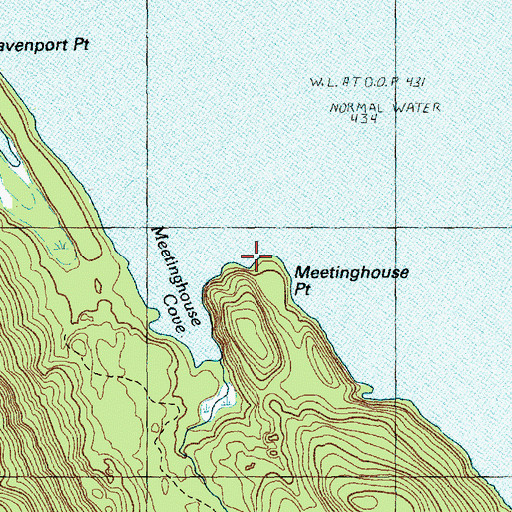 Topographic Map of Meetinghouse Point, ME