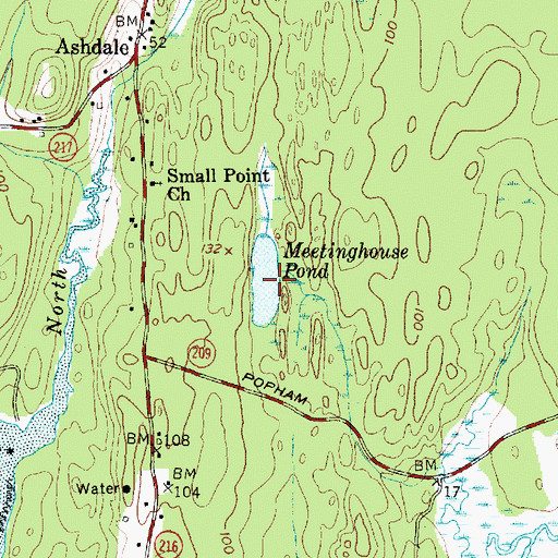 Topographic Map of Meetinghouse Pond, ME