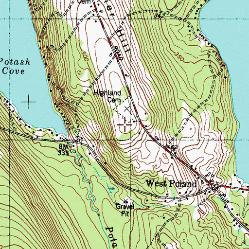Topographic Map of Megquier Hill, ME