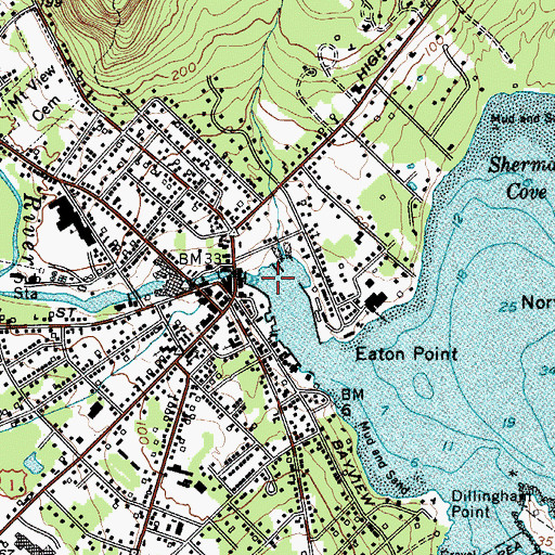 Topographic Map of Megunticook River, ME