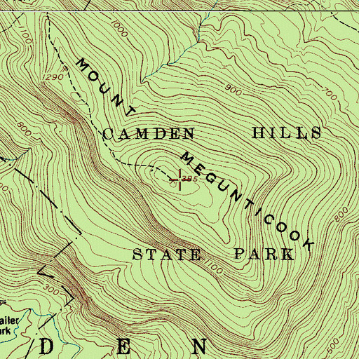 Topographic Map of Mount Megunticook, ME