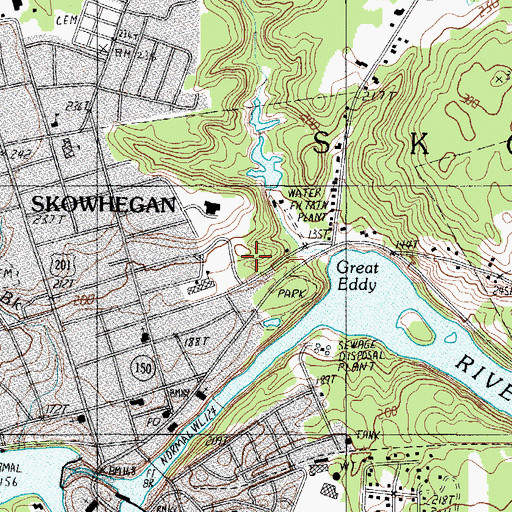 Topographic Map of Memorial Field, ME