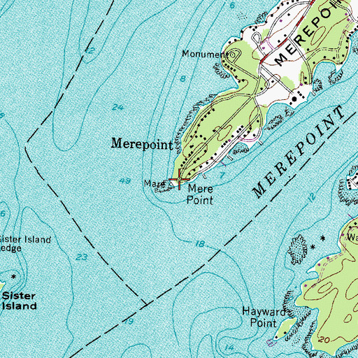 Topographic Map of Mere Point, ME