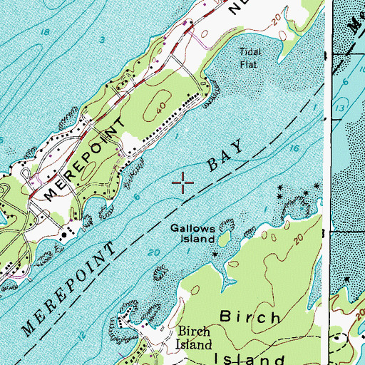 Topographic Map of Merepoint Bay, ME