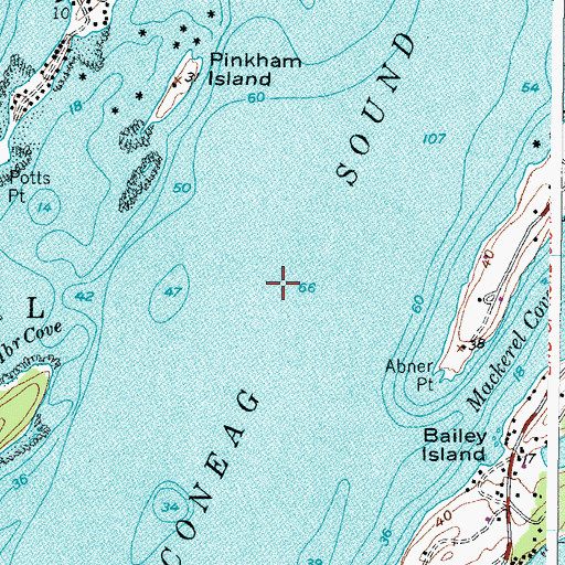 Topographic Map of Merriconeag Sound, ME