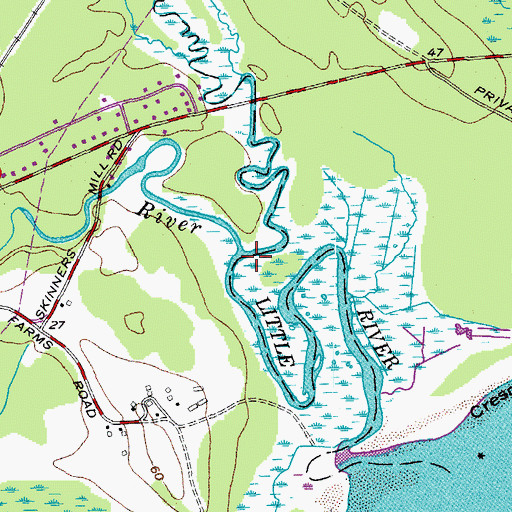 Topographic Map of Merriland River, ME