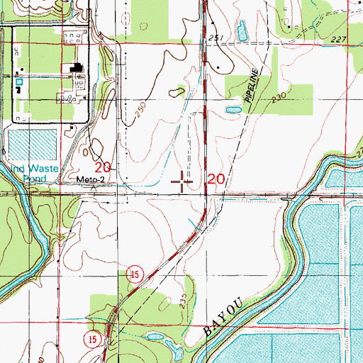 Topographic Map of Meto, AR
