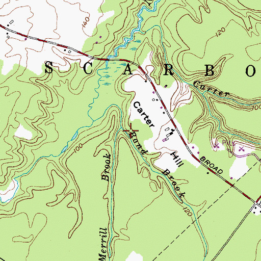 Topographic Map of Merrill Brook, ME