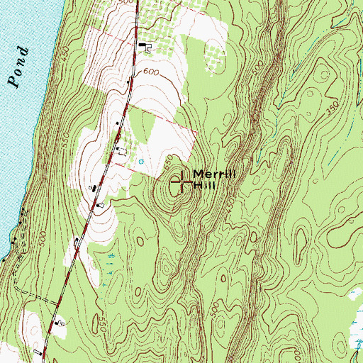 Topographic Map of Merrill Hill, ME