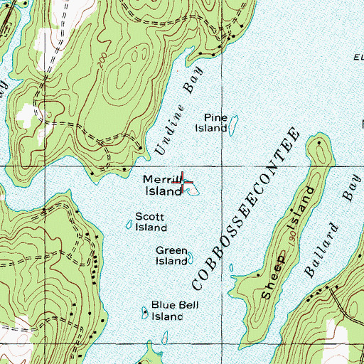 Topographic Map of Merrill Island, ME