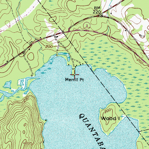 Topographic Map of Merrill Point, ME
