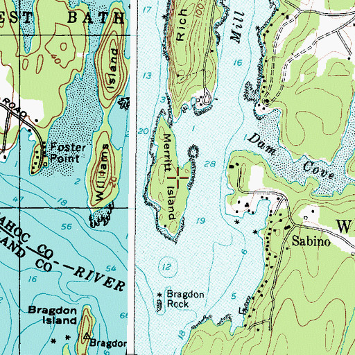 Topographic Map of Merritt Island, ME