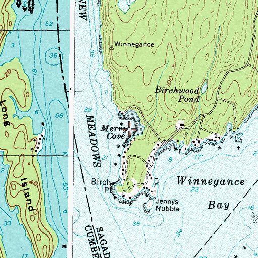 Topographic Map of Merry Cove, ME