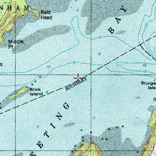 Topographic Map of Merrymeeting Bay, ME
