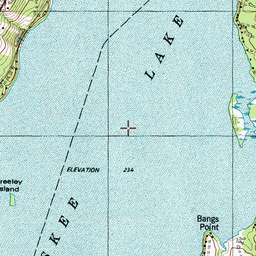 Topographic Map of Messalonskee Lake, ME