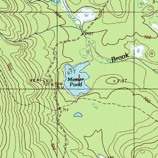 Topographic Map of Messer Pond, ME