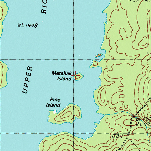 Topographic Map of Metallak Island, ME