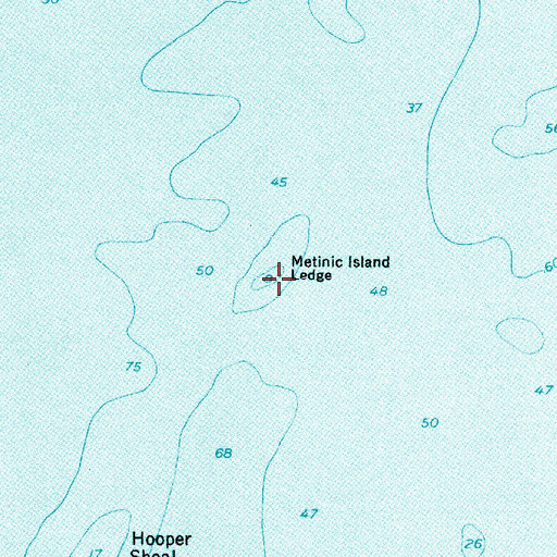 Topographic Map of Metinic Island Ledge, ME