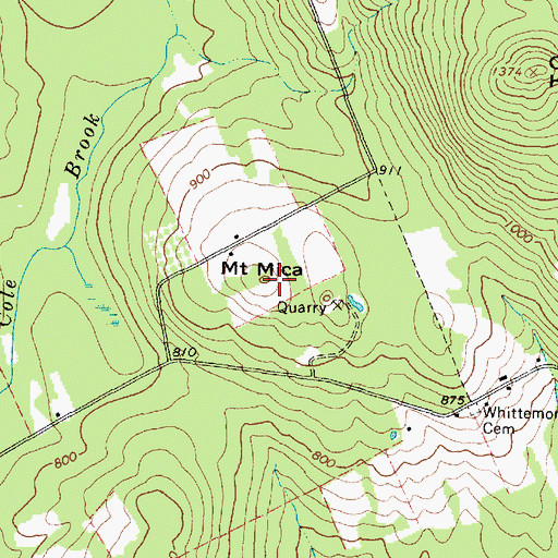 Topographic Map of Mount Mica, ME
