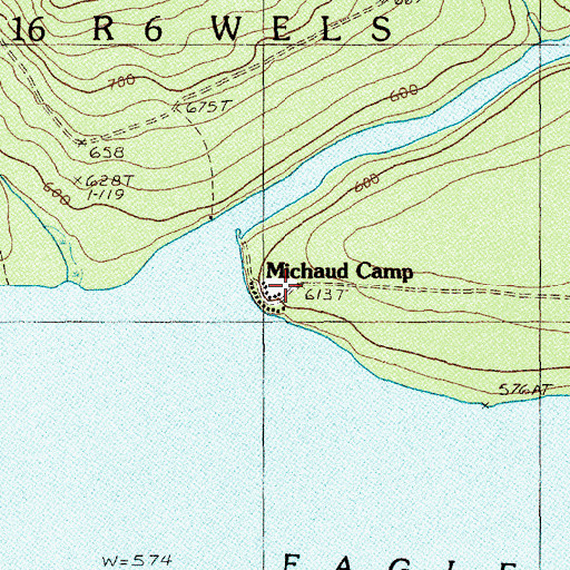Topographic Map of Michaud Camp, ME