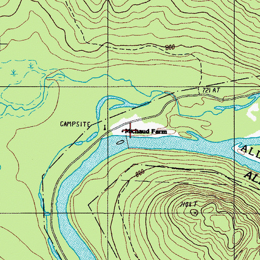 Topographic Map of Michaud Farm, ME