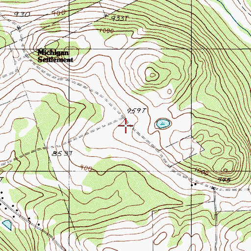 Topographic Map of Michigan School, ME