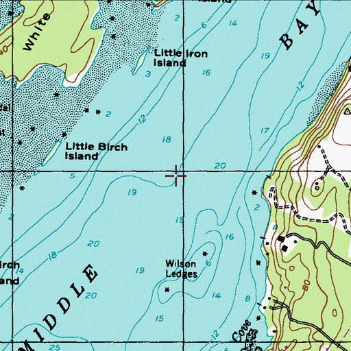 Topographic Map of Middle Bay, ME