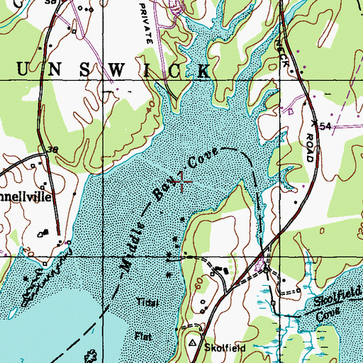 Topographic Map of Middle Bay Cove, ME