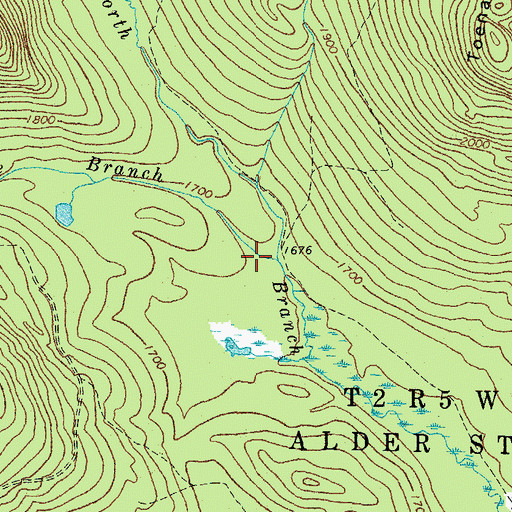 Topographic Map of Middle Branch Alder Stream, ME