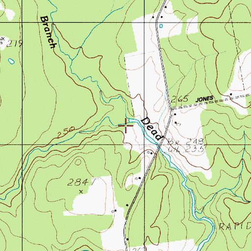 Topographic Map of Middle Branch Dead Stream, ME
