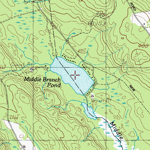 Topographic Map of Middle Branch Pond, ME