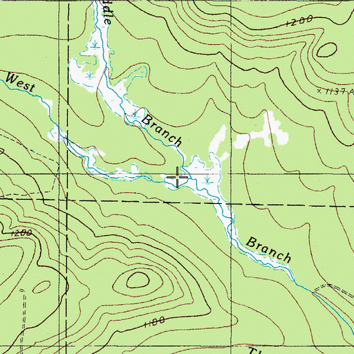 Topographic Map of Middle Branch Thoroughfare Brook, ME
