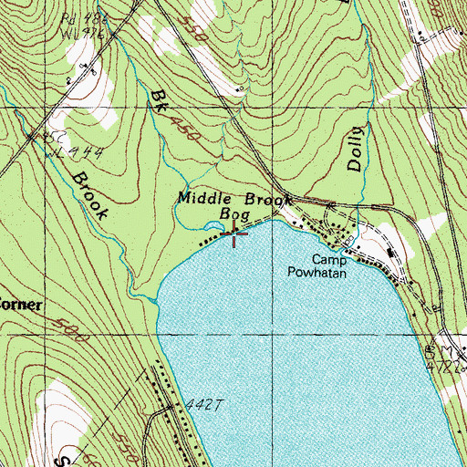 Topographic Map of Middle Brook, ME