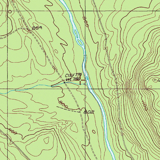 Topographic Map of Middle Brook, ME