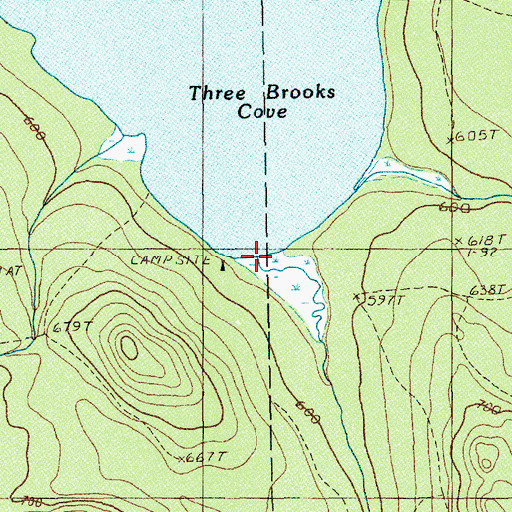 Topographic Map of Middle Brook, ME